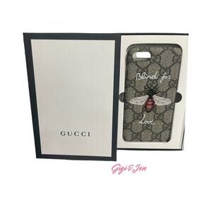 Gucci GG blind for love iphone 7 phone BEE case new beige